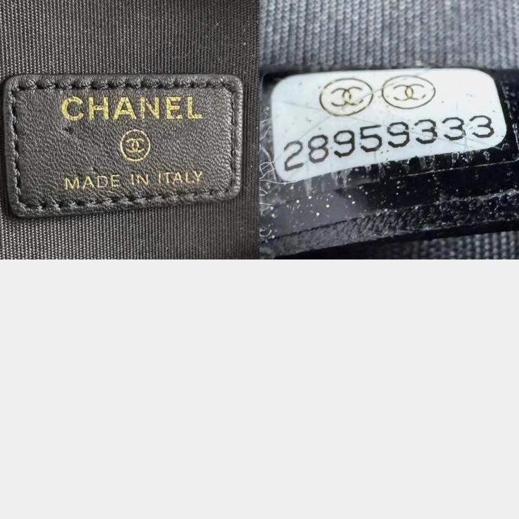 Pre Owned Chanel Black Off-White Tweed Shoulder Bag