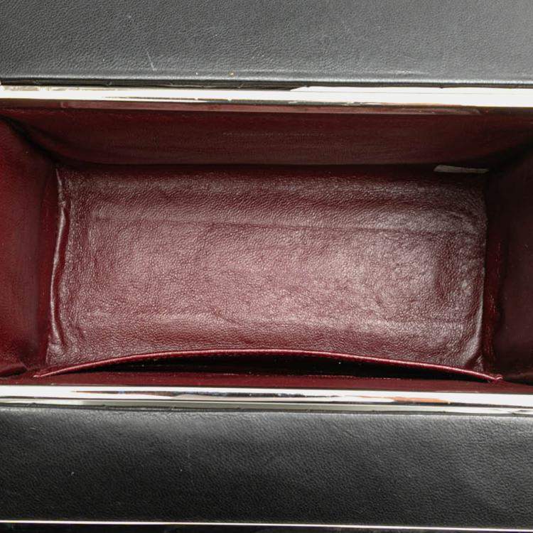 Pre Owned Chanel Black Quilted Lambskin Leather Box Bag
