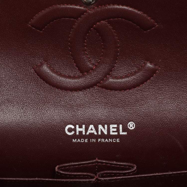 Pre Owned Chanel Black Quilted Caviar Leather Medium Classic Double Flap Bag