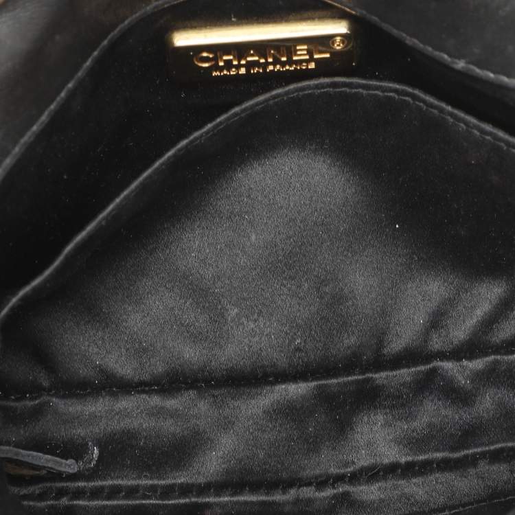 Pre Owned Chanel Black Quilted Patent Leather Extra Mini CC Paris-Salzburg Classic Flap Bag