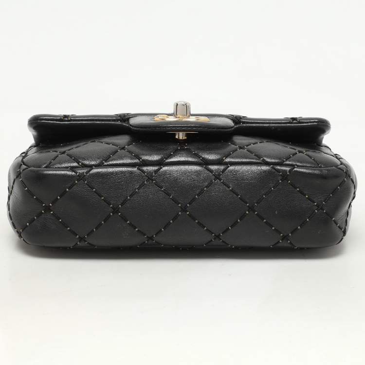 Pre Owned Chanel Black Quilted Patent Leather Extra Mini CC Paris-Salzburg Classic Flap Bag