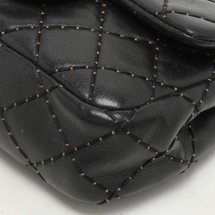 Pre Owned Chanel Black Quilted Patent Leather Extra Mini CC Paris-Salzburg Classic Flap Bag