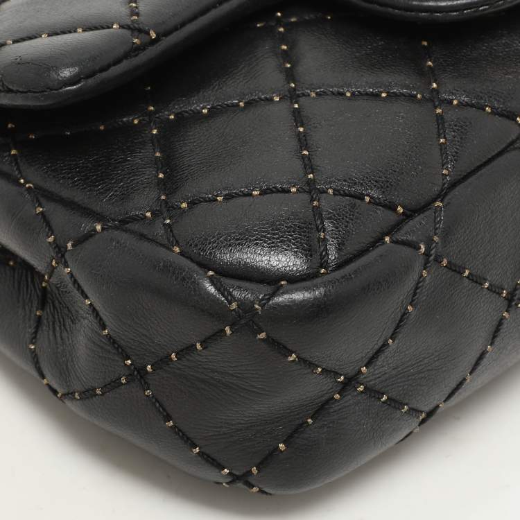 Pre Owned Chanel Black Quilted Patent Leather Extra Mini CC Paris-Salzburg Classic Flap Bag