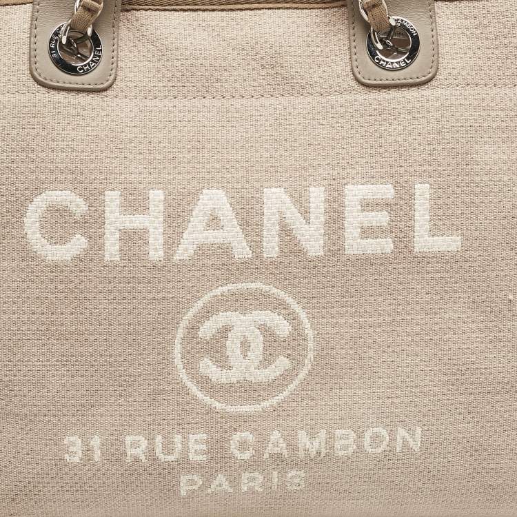 Pre Owned Chanel Beige Canvas Large Deauville Shopper Tote