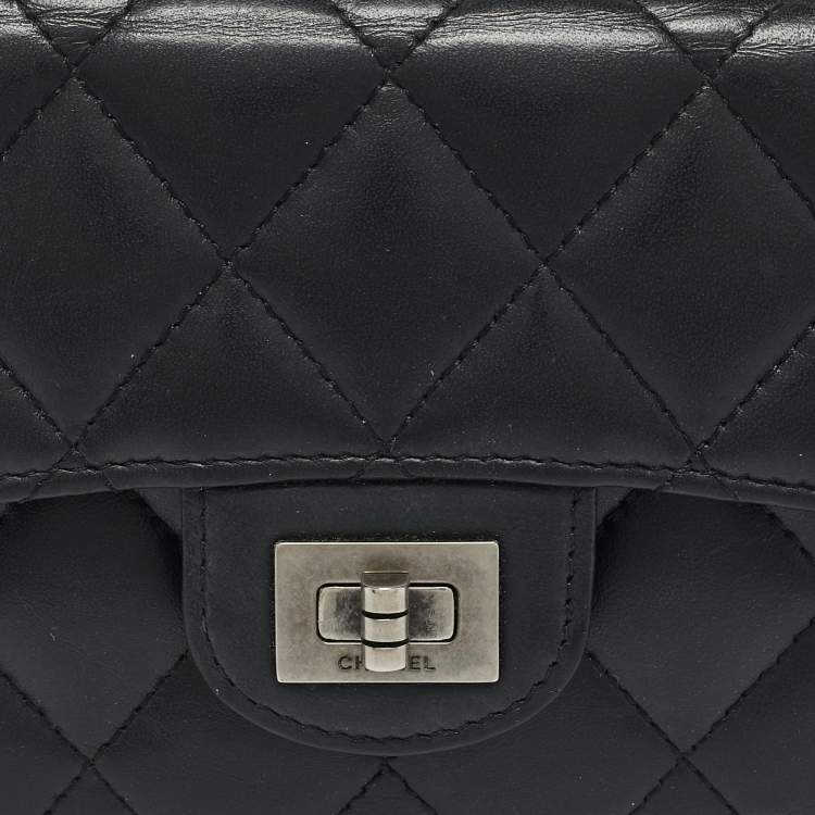 Pre Owned Chanel Black Quilted Leather Reissue Compact Wallet