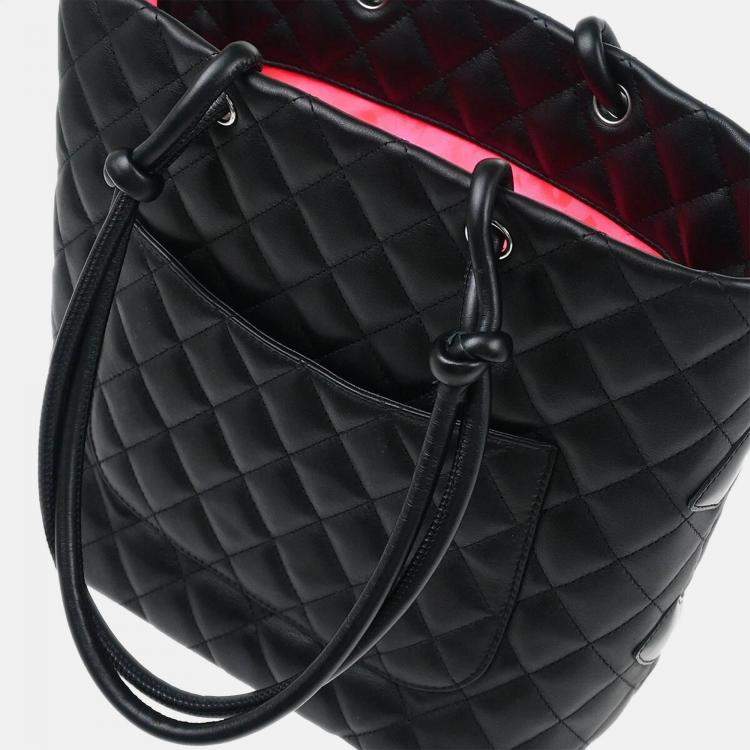 Pre Owned Chanel Black Leather Cambon Ligne Tote Bag