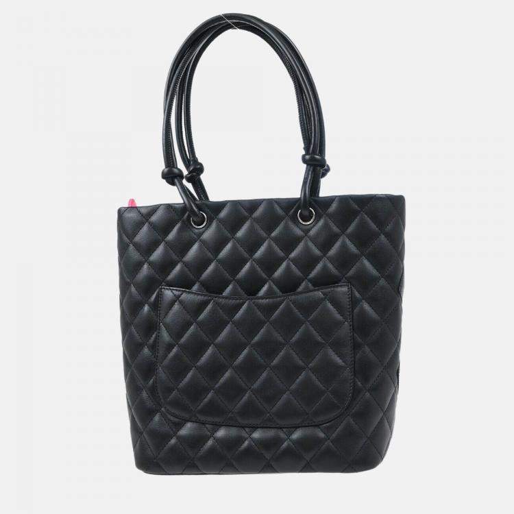 Pre Owned Chanel Black Leather Cambon Ligne Tote Bag