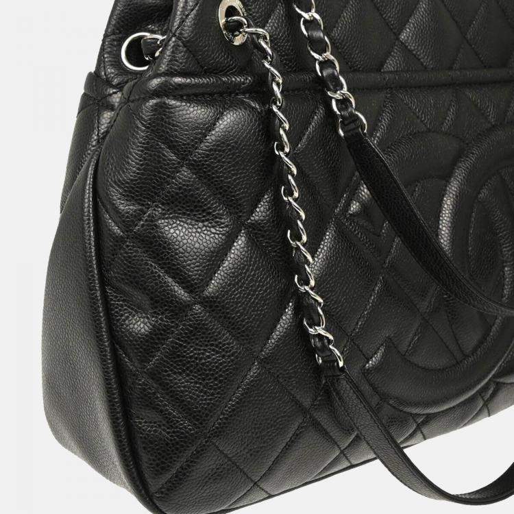 Pre Owned Chanel Black Caviar Leather Timeless Soft Chain Tote Bag