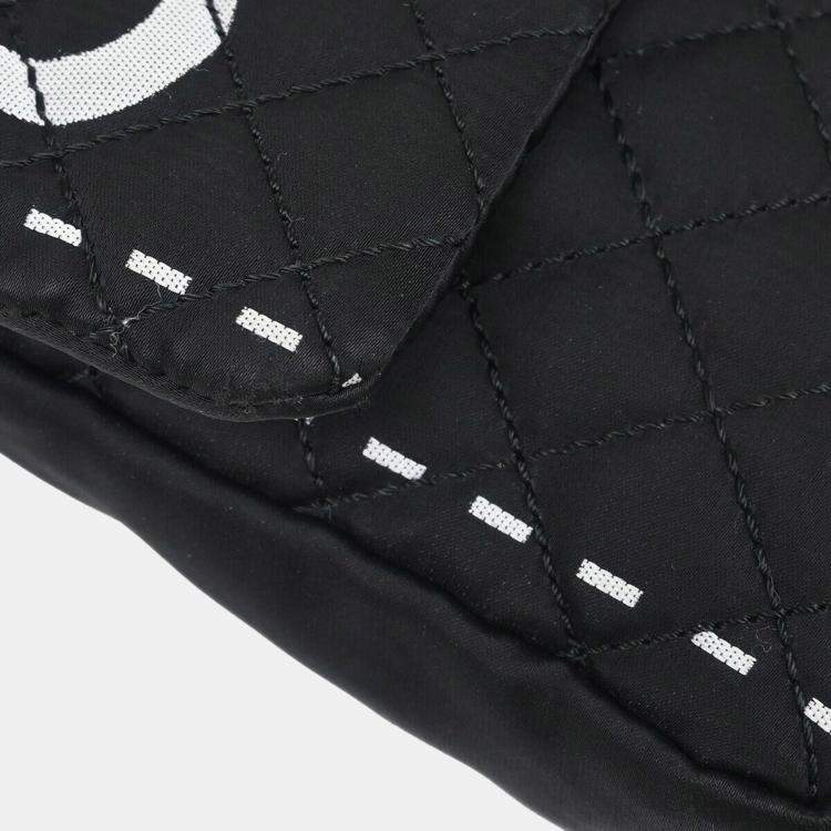 Pre Owned Chanel Black Satin Shoulder Bag