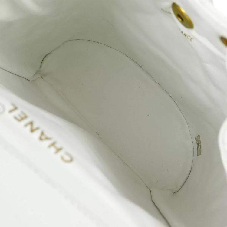 Pre Owned Chanel White Lambskin Duma Backpack