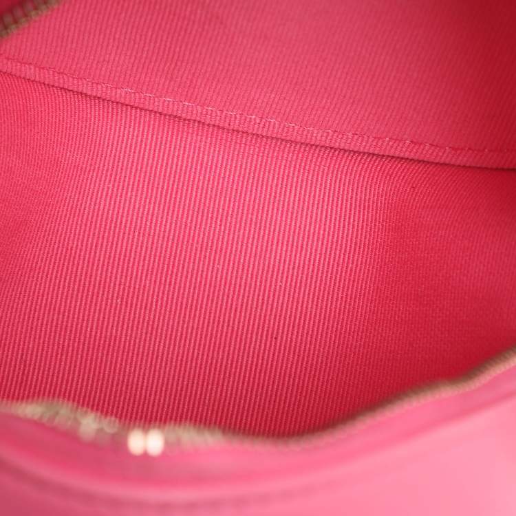 Pre Owned Chanel Pink Quilted Leather Chanel 19 Round Clutch Bag