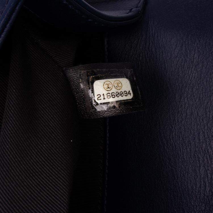 Pre Owned Chanel Bicolor Lambskin Boy Clutch Bag
