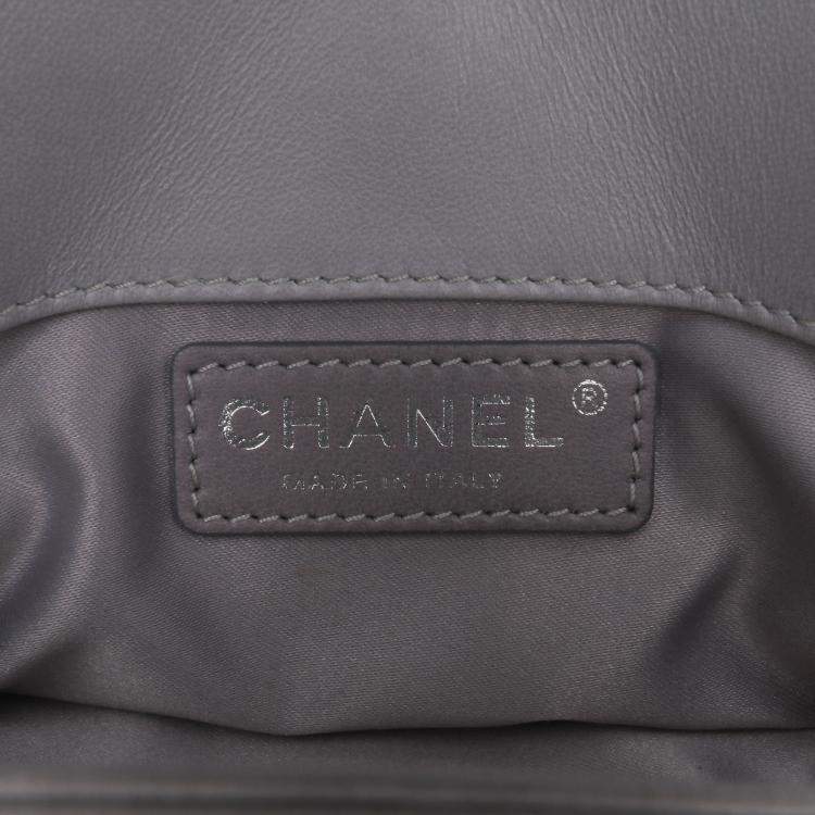 Pre Owned Chanel Grey Quilted Lambskin x3 Accordion  Bag