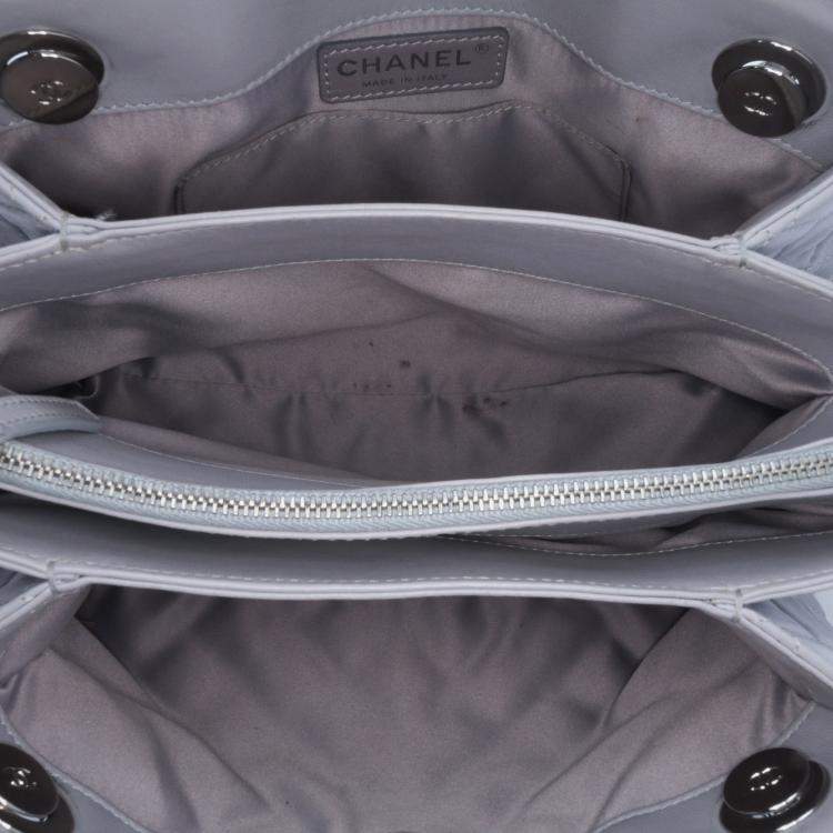 Pre Owned Chanel Grey Quilted Lambskin x3 Accordion  Bag