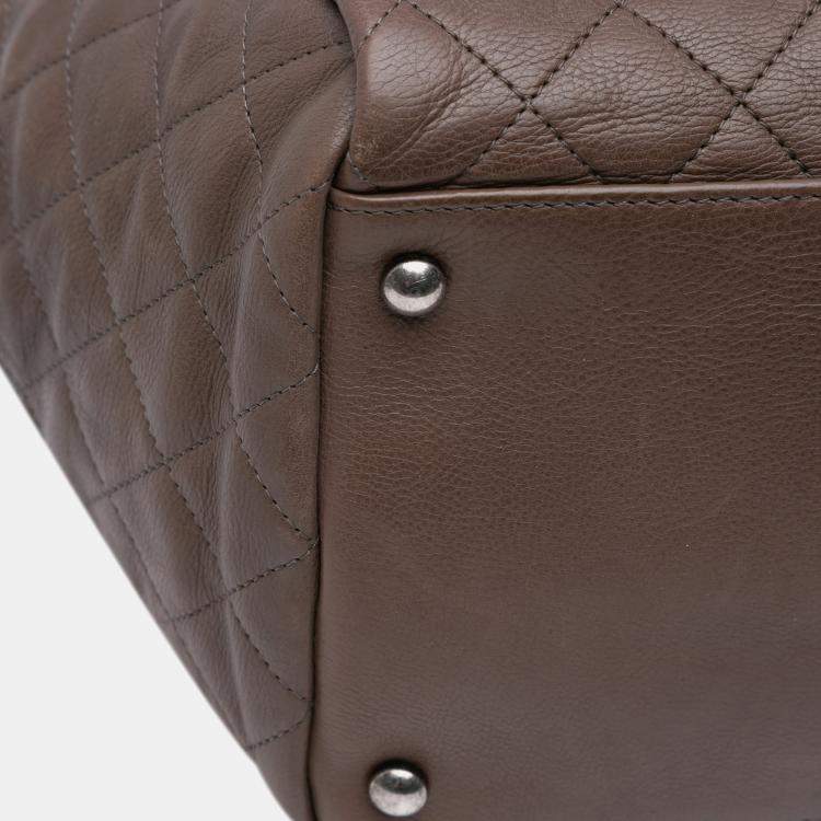 Pre Owned Chanel Brown Large Quilted Calfskin Istanbul Accordion Flap