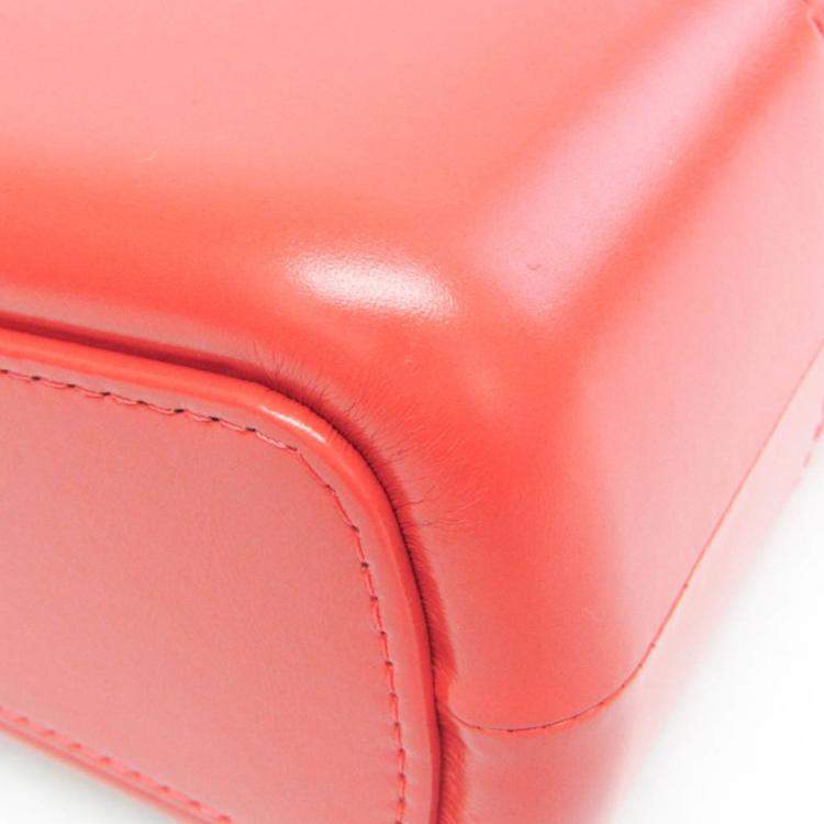 Pre Owned Chanel Coral Red Leather Gabrielle Hobo Bag