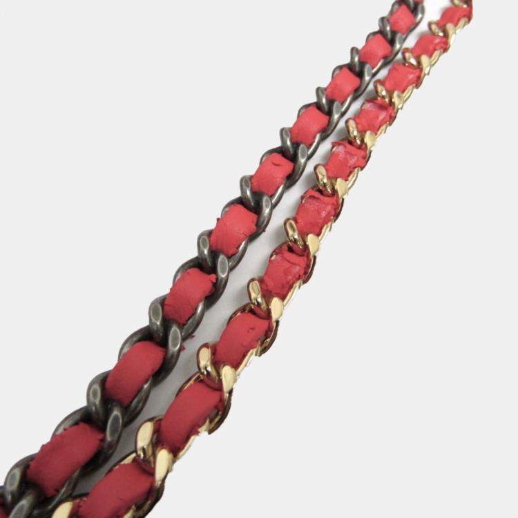 Pre Owned Chanel Coral Red Leather Gabrielle Hobo Bag