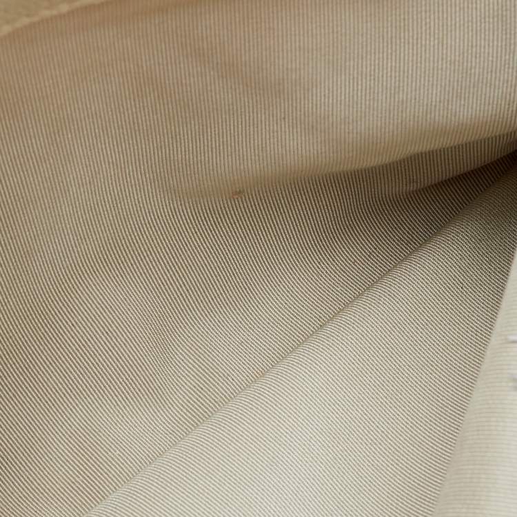 Pre Owned Chanel Off White Quilted Caviar Leather Petite Timeless Shopper Tote Bag