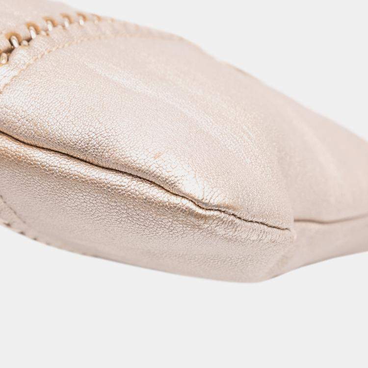Pre Owned Chanel Gold Metallic Goatskin Luxe Ligne Tote