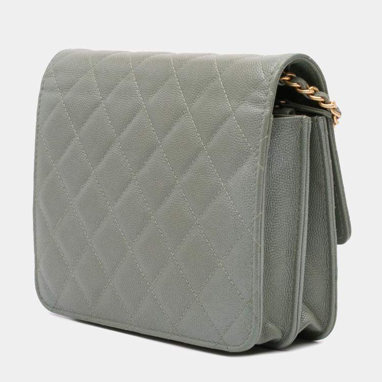 Pre Owned Quilted Caviar Square Wallet on Chain