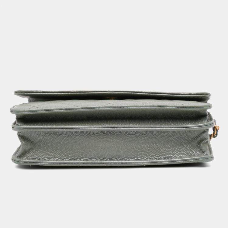 Pre Owned Quilted Caviar Square Wallet on Chain