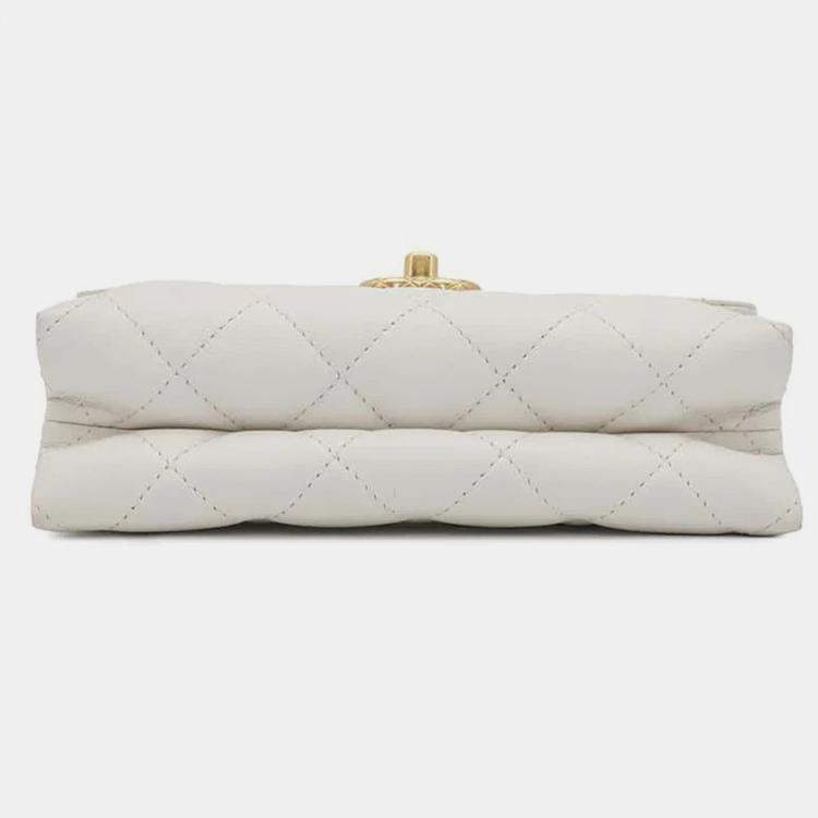 Pre Owned Chanel Matelasse Chain  White Lambskin shoulder Bag
