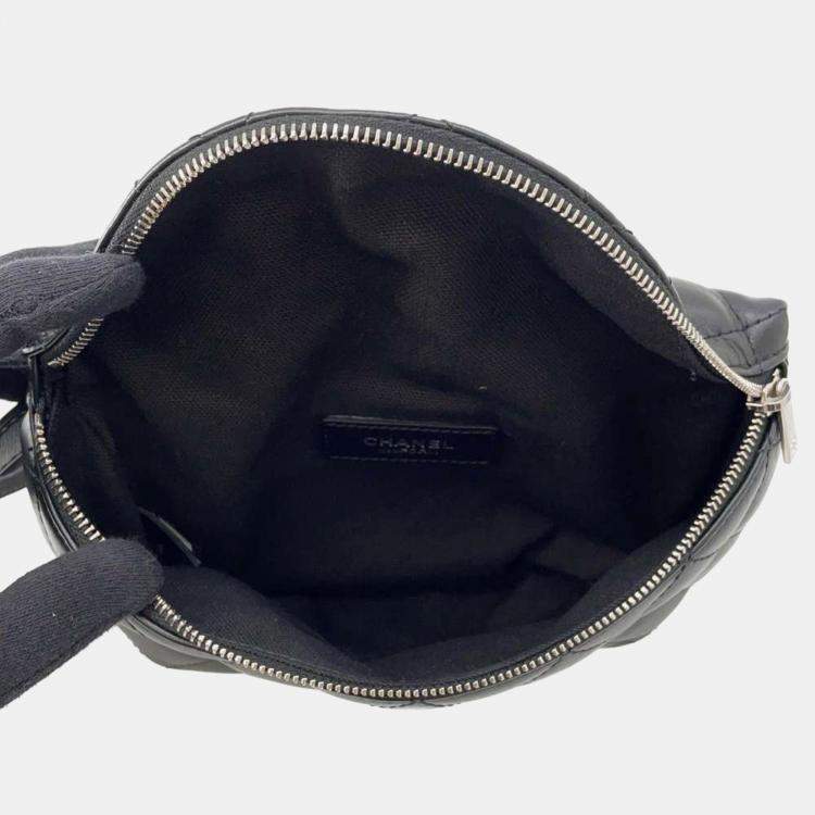 Pre Owned Chanel Black Lambskin Uniform Crossbody Bag