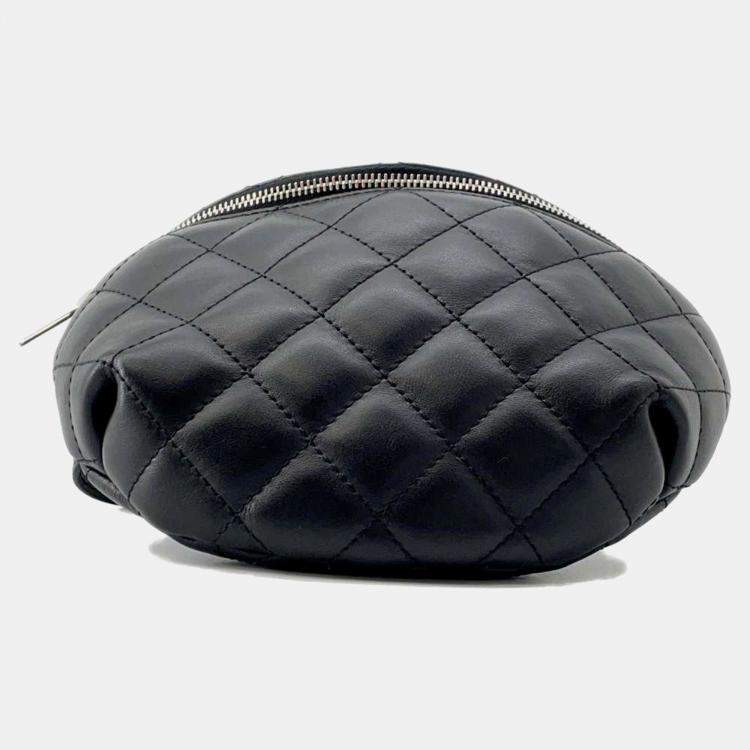Pre Owned Chanel Black Lambskin Uniform Crossbody Bag