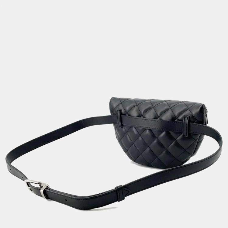 Pre Owned Chanel Black Lambskin Uniform Crossbody Bag