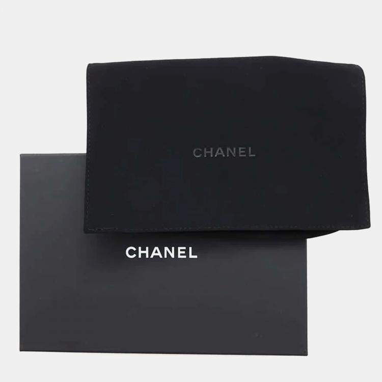Pre Owned Chanel Black Tweed Pochette Chain Shoulder Bag