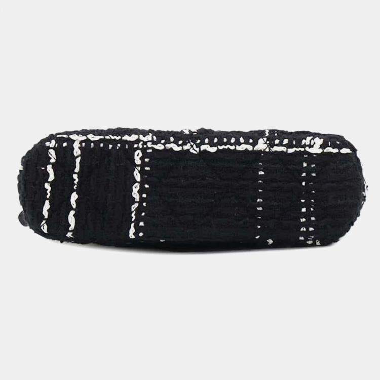 Pre Owned Chanel Black Tweed Pochette Chain Shoulder Bag