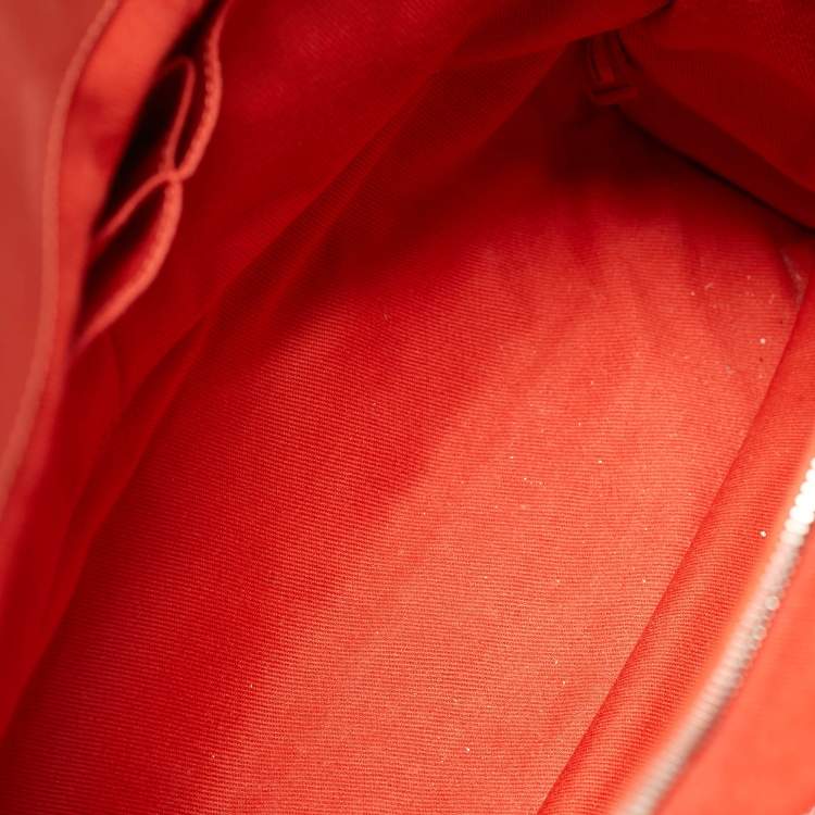 Pre Owned Chanel Brick Red Perforated Leather Up in the Air Tote