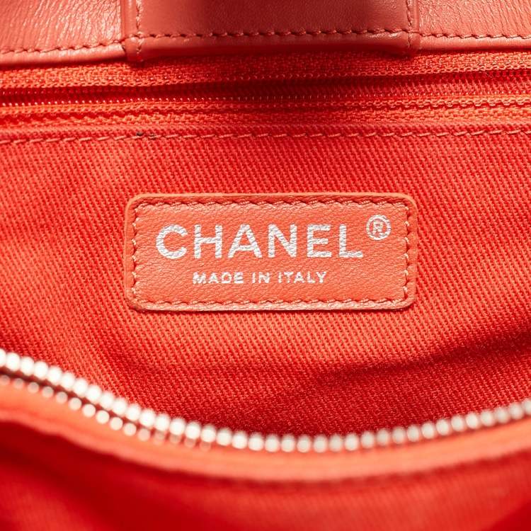 Pre Owned Chanel Brick Red Perforated Leather Up in the Air Tote