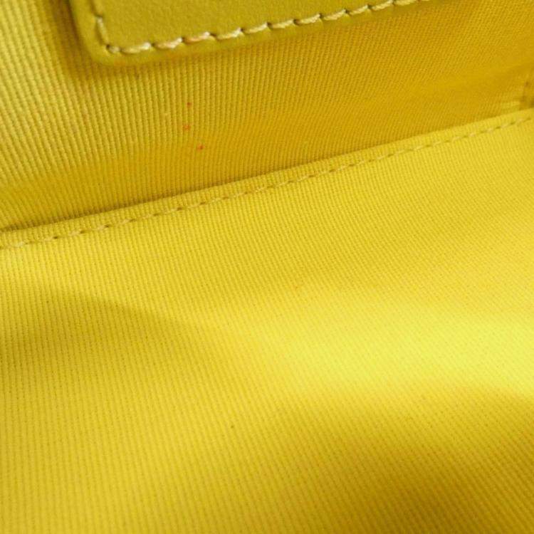 Pre Owned Chanel Yellow Leather Vanity Case Shoulder Bag