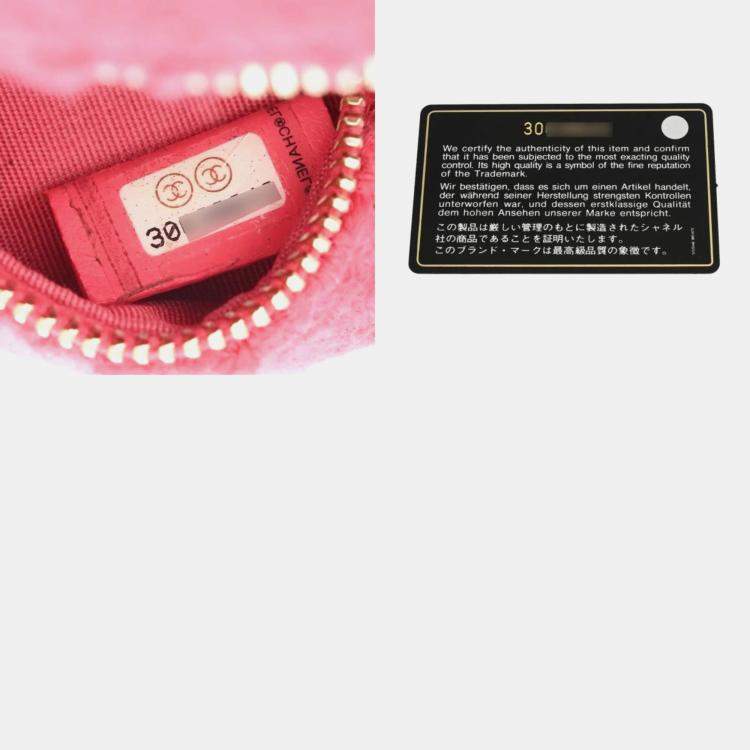 Pre Owned Chanel Pink Tweed 19 Round Shoulder Bag With Handle 