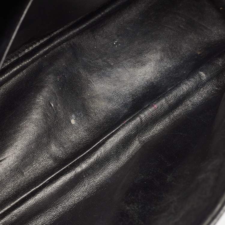Pre Owned Chanel Black Quilted Caviar Leather Jumbo Classic Single Flap Bag
