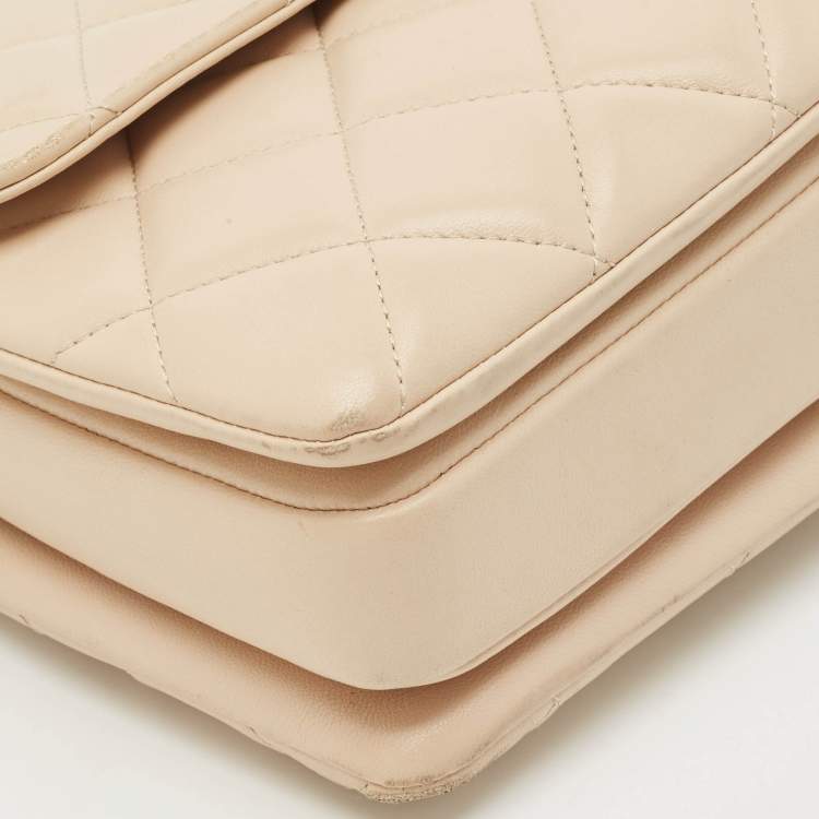 Pre Owned Chanel Beige Quilted Leather Small Trendy CC Top Handle Bag