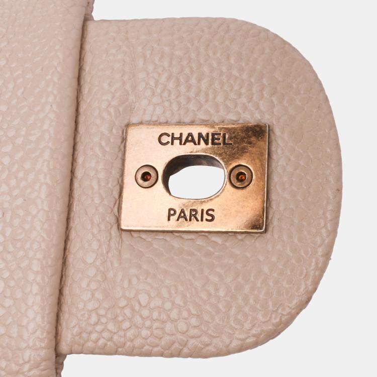 Pre Owned Chanel Beige Brown Chanel Beige/Brown Medium Quilted Caviar Coco Pleats Messenger Flap