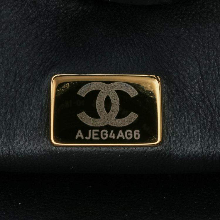 Pre Owned Chanel Black Métiers d'Art CC Quilted Lambskin Box Top Handle Satchel