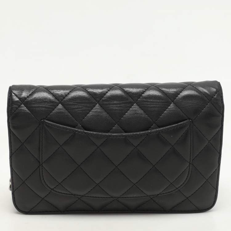 Pre Owned Chanel Black Quilted Leather WOC Bag