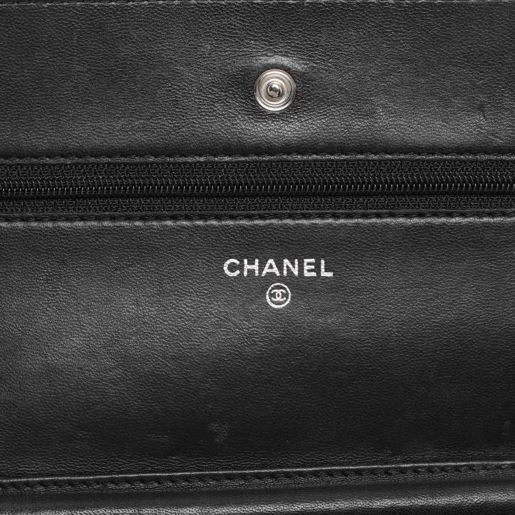 Pre Owned Chanel Black Quilted Leather WOC Bag