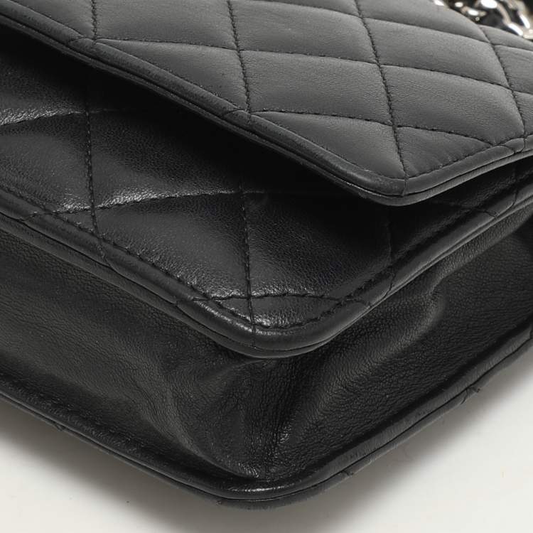 Pre Owned Chanel Black Quilted Leather WOC Bag