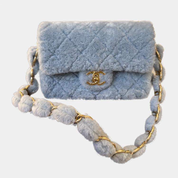 Pre Owned Chanel Lambskin Coarse Chain Shoulder Bag