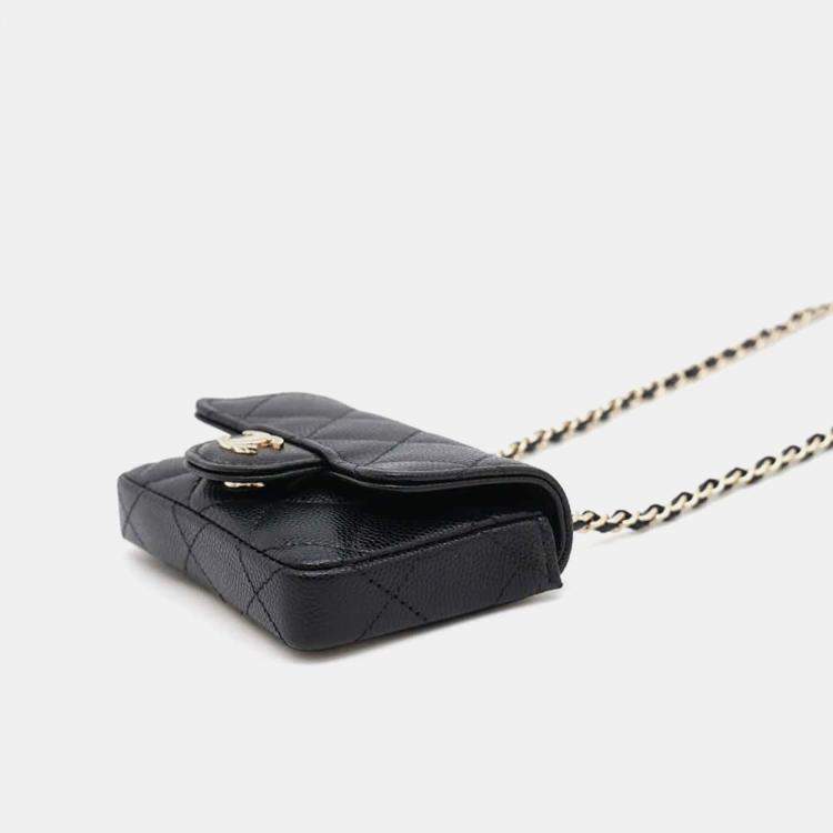 Pre Owned  Chanel  Black Caviar Leather Matelasse Belt Bag