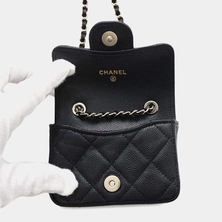 Pre Owned  Chanel  Black Caviar Leather Matelasse Belt Bag