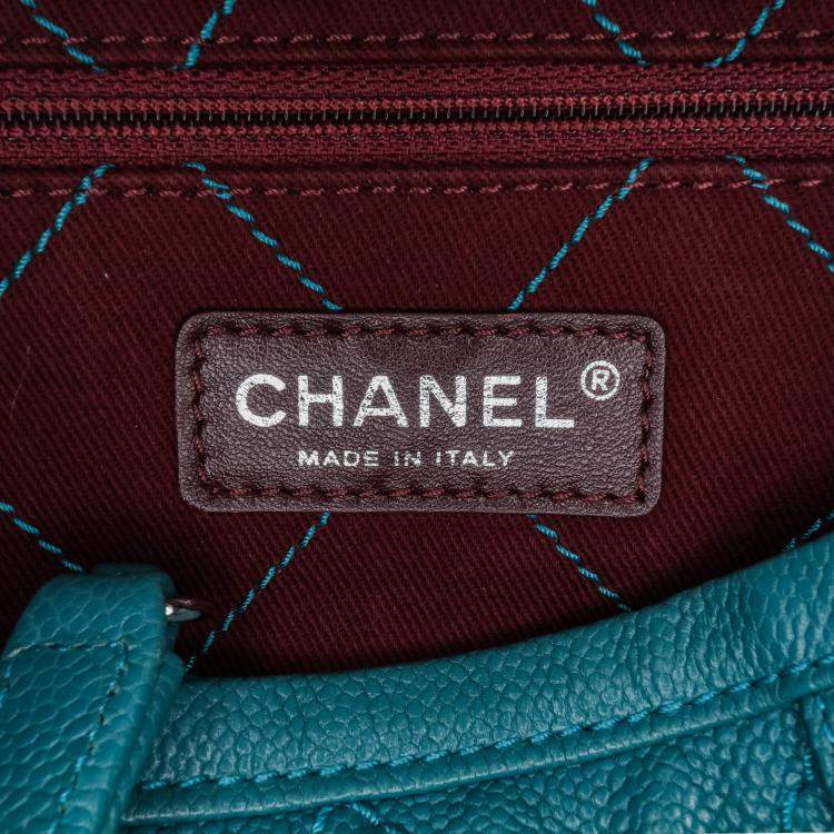Pre Owned Chanel Blue Small Quilted Caviar Daily Shopping Tote