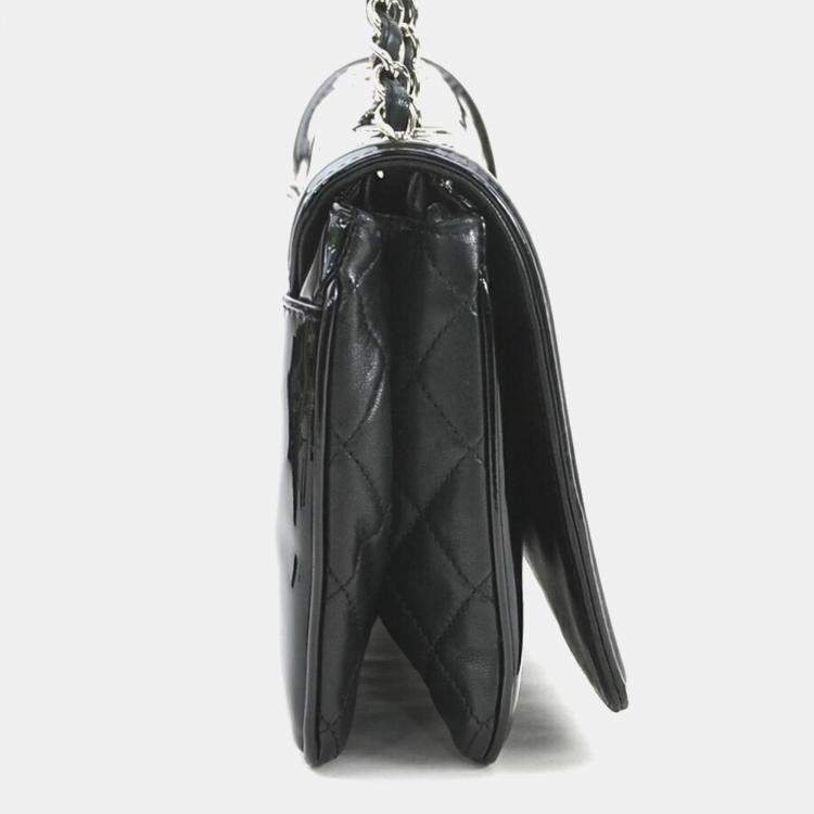 Pre Owned Chanel Black Patent Leather Shoulder Bag