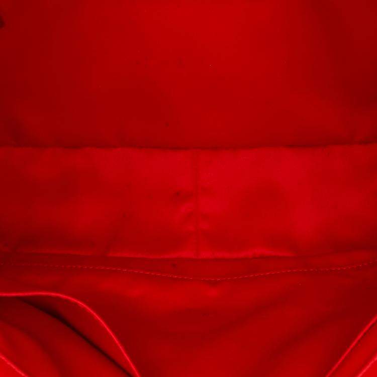Pre Owned Chanel Red Jumbo Lambskin Easy Carry Flap Satchel