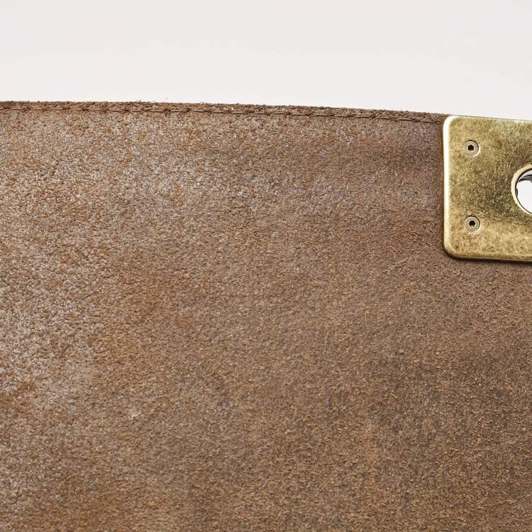 مملوكة مسبقًا Chanel Olive Green/Brown Quilted Leather and Suede Large Boy Flap Bag