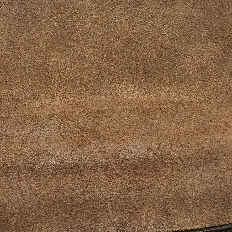 مملوكة مسبقًا Chanel Olive Green/Brown Quilted Leather and Suede Large Boy Flap Bag